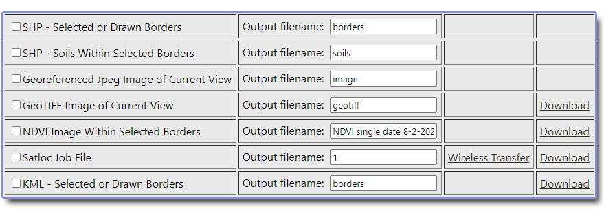 Surety Export Options